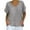 Gray, variant on Summer Oversize Shirts for Womens Fashion V-Neck Short Sleeve Loose Solid Color T Shirt Tunic Shirt Imitation Of Cotton And Linen Blouse