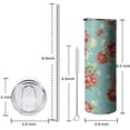 thumbnail image 5 of 20oz Pioneer Flower Skinny Tumblers Stainless Steel Tumbler with Lid and Straw,Vacuum Insulated Double Wall Travel Tumbler Cups with Cleaning Brush for Coffee,Tea, 5 of 6
