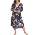thumbnail image 6 of Loritta Plus Size Nightgowns for Women House Dress Long Sleeve Loungewear Moomoo Nightgowns Sleepwear, XL-5XL, 6 of 6
