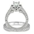 thumbnail image 3 of 2.10 Carat Antique Bridal Set Engagement Ring with Princess Cut Diamond in 10k White Gold, 3 of 3