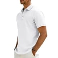 thumbnail image 5 of GrmtClth Men's Polo Shirt with Chest Pocket Short Sleeve Solid Color Business Casual Regular Fit Classic Work Tops 2026 White XL, 5 of 7
