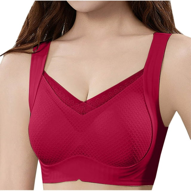 Timegard Bras for Women Wireless Lace Full Coverage High Support Comfy Everyday Bralette Solid Color