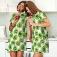 thumbnail image 4 of Yiaed Green Kiwi Print Women's Loose-Fit Short Sleeve Nightgown, Soft and Comfortable Sleep Dress for Relaxation and Sleepwear, 4 of 6