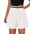 thumbnail image 1 of SHORTS PRETTYGARDEN 2025 Mujer Tiro Alto Pierna Ancha Blanco Talle S, 1 of 5