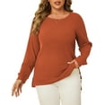 thumbnail image 2 of a.Jesdani Women Plus Size Sweatshirts Crew Neck Side Slit Soft Oversized Pollover Sweatshirts L, 2 of 12