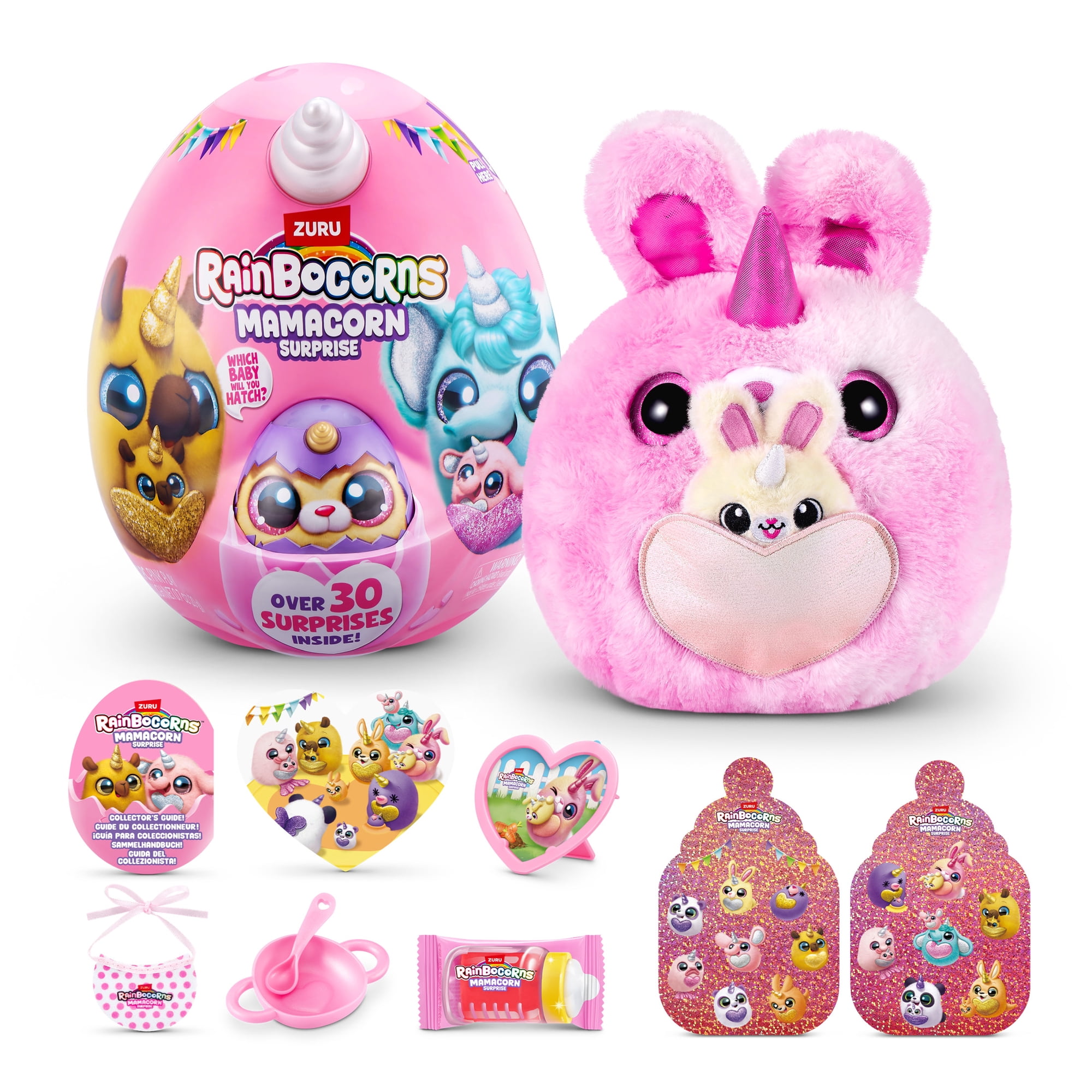 Rainbocorns Mamacorn Surprise 11 inch by ZURU - Plush Stuffed Animal Unboxing Toy for Kids Ages 3+