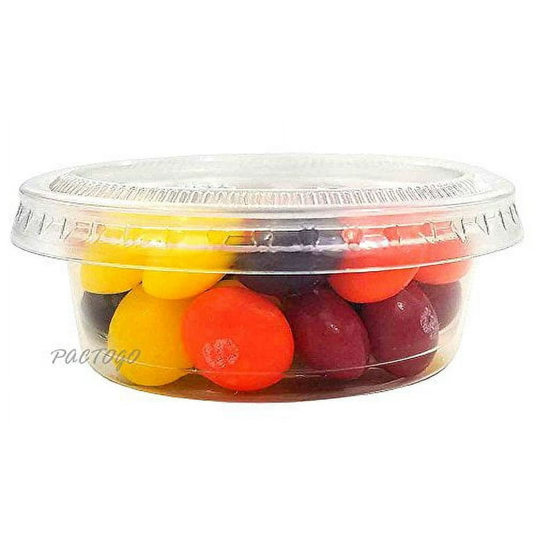 25/50/75ml Plastic Sauce Cups Food Storage Containers Clear Boxes With Lids