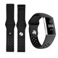 thumbnail image 1 of GoldCherry For Fitbit Charge 3 Bands/Charge 3 SE Classic Bands,Sports Silicone Replacement Women Men Bands Breathable Soft Strap Bracelet(Small- Black+Black), 1 of 5