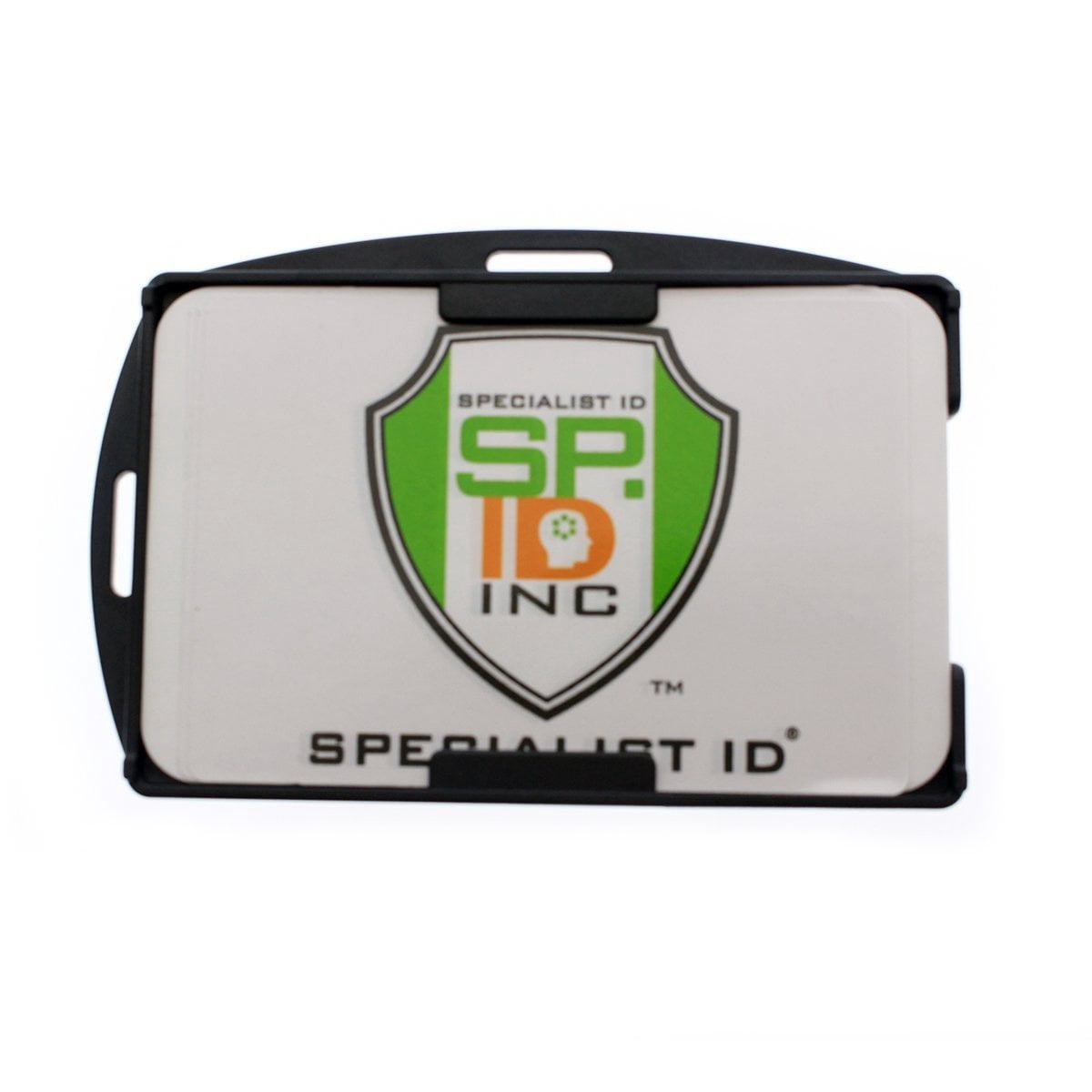 Bulk 50 Pack - Specialist ID Black Dual Card ID Badge Holder - Holds 2 Cards - Rigid Hard Plastic
