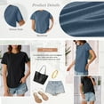 thumbnail image 5 of SUNBS Womens Tops Short Sleeve Shirts Crewneck Plain Tee Casual Summer Clothes, Sizes S-2XL, 5 of 8