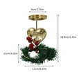 thumbnail image 3 of Meggemo Christmas Candle Holder Metal Reindeer Heart Design Table Centerpiece Decor with Wreath Red Berries Winter Dinner Party Tabletop Ornament Holiday Home Decor, 3 of 6