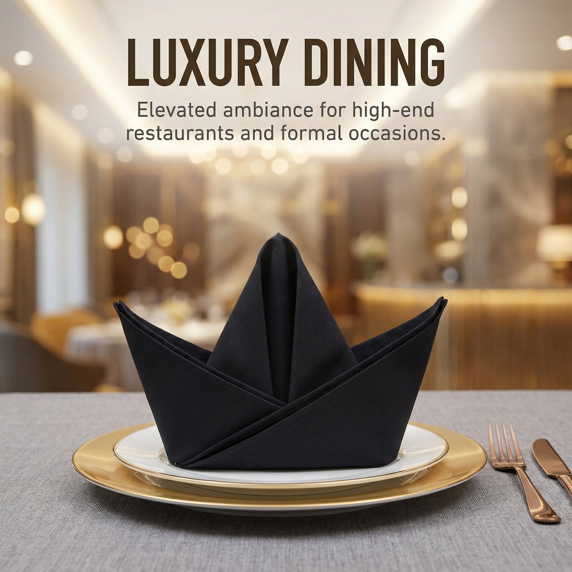 Unique Bargains 12Pcs Cotton Washable Reusable Dinner Napkins Black