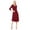 Burgundy, variant on Women's Relexed Fit 3/4 Sleeve Round Neck A-Line Long Dress