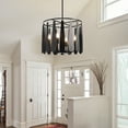 thumbnail image 3 of LovingAHome Industrial 6-Light Luxury Wind Chimes Black Ceiling Chandelier for Bedroom, Dining Room, 3 of 7