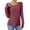 Red #712, variant on Bovemsi Women's Long Sleeve Tops Solid Color Round Neck Button Sleeved Loose T Shirt Long Sleeve Blouse
