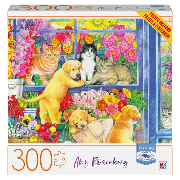 300-Piece Blue Board Adult Jigsaw Puzzle, Posies and Pals