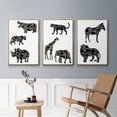 thumbnail image 5 of Ornamental Safari Animals I - Framed Premium Gallery Wrapped Canvas L Frame 3 Piece Set - Ready to Hang, 5 of 9