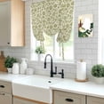 thumbnail image 5 of Green Floral Tie Up Curtains 45 Inches Long, Kitchen Window Curtains Over Sink, Vintage Rustic Botanical Spring Small Window Curtains Shade Balloon Curtains Valances for Bedroom/Cafe 34"x45", 5 of 8