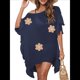 thumbnail image 2 of Traje de Baño de Playa Holgado y con Volantes de Color Liso para Mujer Azul Talla Única, 2 of 8
