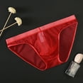 thumbnail image 2 of kpoplk Mens Underwear Briefs Men's Comfortable Low-Rise Bikini Underwear Thong (Red,L), 2 of 3