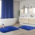 thumbnail image 2 of Porch & Den  Lorena Shaggy/ Non-slip Rubber Backed Bath Rug Set Royal Blue 2 Piece Set 2-Piece, 2 of 5