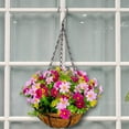 thumbnail image 4 of Artificial Hanging Basket with Flowers, Artificial Hanging Flowers in Basket for Patio Garden Porch Decor, Fake Hanging Plants for Outdoors Indoors Yard Garden Patio Home Room Porch Decorations, 4 of 7