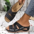 thumbnail image 5 of Jsaierl Women's Orthopedic Wedge Slide Sandals, Cross Strap Open Toe Sandals with Arch Support, Comfortable Non-Slip Summer Shoes for Casual Walking & Daily Wear, 5 of 10