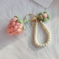 thumbnail image 4 of SmartBy Crochet Flower Keychain Handmade Flower Fruit Bag Charm Cute Keychain Pendant with Faux Pearl Chain Accessory for Girls Women Keys Backpack, 4 of 7