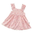 thumbnail image 2 of Cethrio Kids Girl Sundress Dresses, Floral Print Cute Cotton Sleeveless Summer Dress Pink Size 1T, 2 of 3