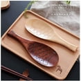 thumbnail image 4 of Paquete de 2 paletas de arroz de madera, cuchara para servir arroz, espátula de madera para arroz de cocina, cuchara de arroz fácil de limpiar, cuchara de madera en forma de pez, 4 of 8