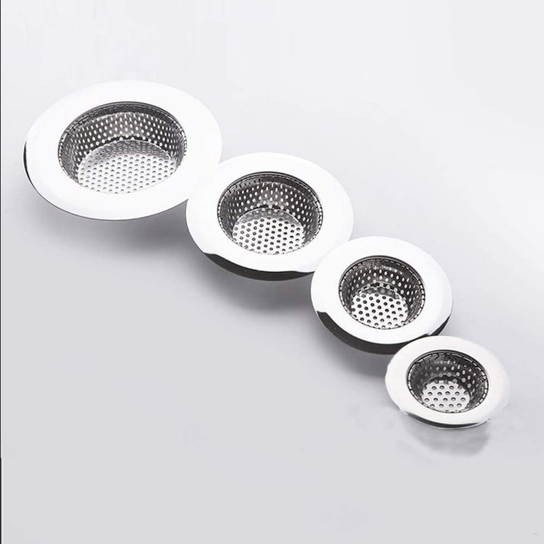Drain Hair Catcher, 4 Pack, Shower Drain Cover for Bathtub, Kitchen Sink  Strainer, Stainless Steel Bathroom Sink, Different Sizes from 2.1 to 4.5