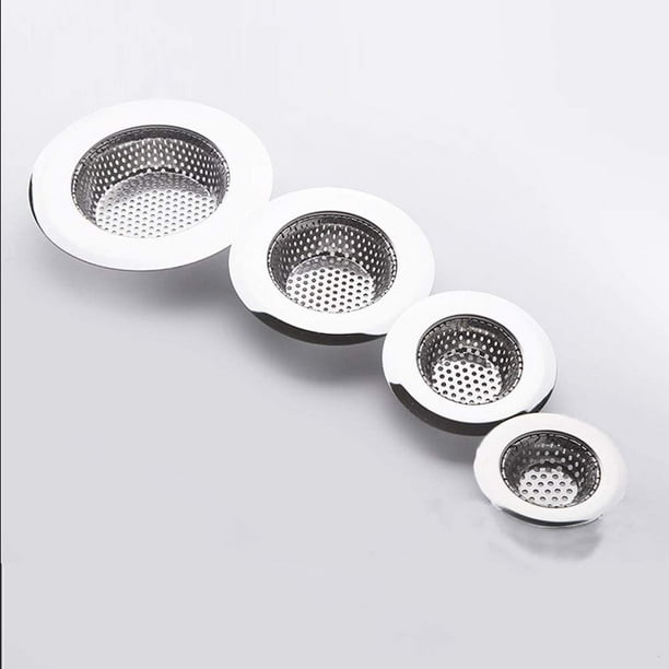 Desagüe de ducha (paquete de 4), cubierta de drenaje de bañera, tapón de drenaje de bañera, colador de fregadero para cocina y baño, tapón de pelo para cubierta de drenaje de bañera, tamaño de 1,5 a