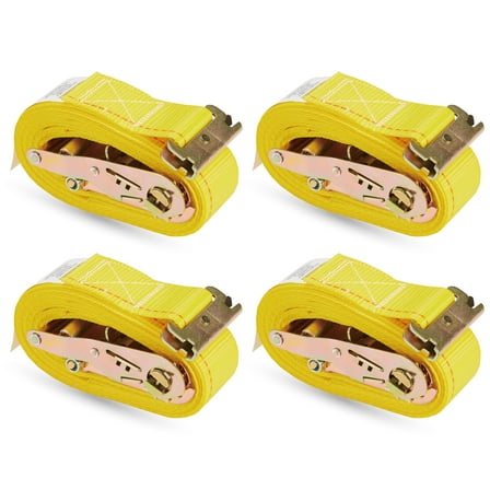 4 Pack E-Track Ratchet Straps 2" x 16' x 4,400 lbs Strength for Cargo Tie Down in Enclosed Trailer & Van by KODIAK STRAPS