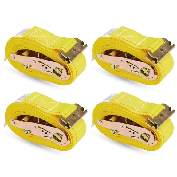 4 Pack E-Track Ratchet Straps 2" x 12' x 4,400 lbs Strength for Cargo Tie Down in Enclosed Trailer & Van by KODIAK STRAPS