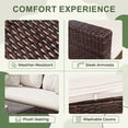 thumbnail image 3 of Lacoo 4 Pieces Patio Furniture Sets Rattan Chair Wicker Conversation Sofa Set Outdoor Tble and Chairs for Backyard Porch Garden Poolside Balcony, White, 3 of 7