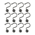 thumbnail image 5 of Utopia Alley  Shower Rings, Hollow Ball Shower Curtain Hooks for Bathroom,  Rust Resistant Shower Curtain Hooks Rings, Set of 12 Black, 5 of 10
