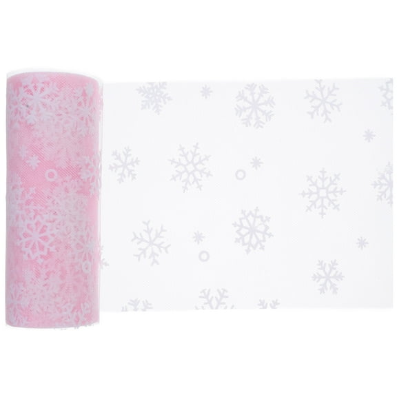 15cm Christmas Snowflake Tulle Roll Glitter Organza Gauze Ribbon for Holiday Wrapping and Party Decoration