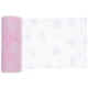 thumbnail image 1 of Rollo de tul navideño con copos de nieve de 15 cm y 10 yardas, cinta de organza brillante con copos de nieve para decoración navideña, envoltura de regalos y decoración de fiestas (rosa), 1 of 5
