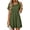 Army Green, variant on Summer Dresses for Women Crewneck Short Sleeve Midi Dress Casual Button A-Line Sundress with Pockets