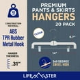 thumbnail image 4 of Lifemaster Clear Plastic Hangers - 20 Pieces 14 Inches Anti-Slip Space-Saving, Closet Organization Solution - Pants, Trousers, Skirts, Jeans Hangers with 360° Swivel Hook and Adjustable Clips - Clear, 4 of 5