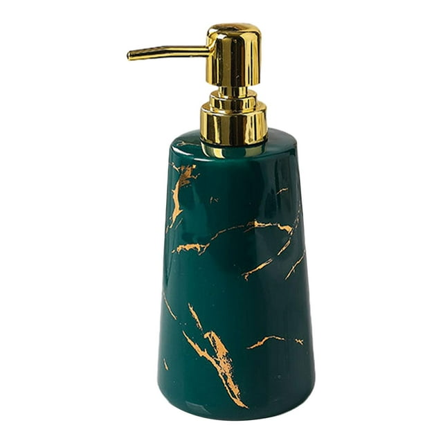 Dispensador de jabón Cerámica Vacío Patrón de Mármol 17 Dispensador de Jabón de Mano Líquido Resistente Dispensador de Jabón de Loción para Encimer Verde