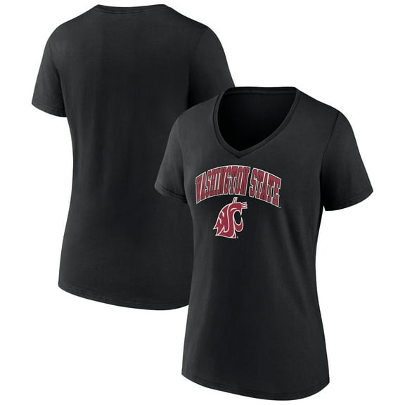 Women's Black Washington State Cougars Campus V-Neck T-Shirt