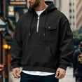 thumbnail image 2 of Heavyweight Sweatshirts for Men Casual Quarter-zip Hoodie Loose Pullover Tops Warm Outfits with Pockets, 2 of 6
