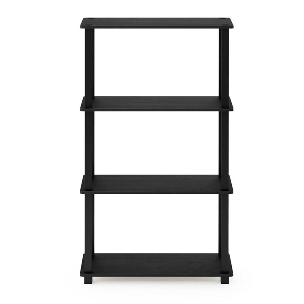 Furinno Turn-S-Tube 4-Tier Multipurpose Shelf Display Rack with Square Tube, Americano/Black