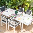 thumbnail image 2 of Easter Bunny Table Cloths for 8 Foot Rectangle Tables, Spring Flower Daisy Tulips Pastoral Butterfly Patio Waterproof Elastic Fitted Tablecloths, Washable Rectangular Table Cover for Camping, 2 of 8