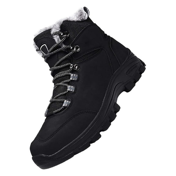NOKIO Men'S Fleece-Lined Winter High-Top Boots Men'S Snow Boots Men'S High Top Snow Boots Fashion Casual Breathable Flat Casual Shoes Winter Padded Warm Men'S Boots Men'S Insulated Fashion Boots