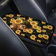 thumbnail image 3 of Renewold Highland Cow Sunflower Black Auto Center Console Cover Pad Universal Vehicle Interior Accessories Car Armrest Cover Protector Cushion for Men Women, 3 of 6