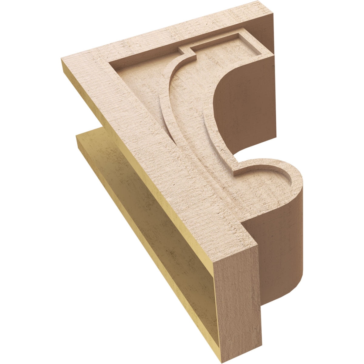 10"W x 20"D x 30"H Classic Alma Rough Cedar Woodgrain TimberThane Corbel, Primed Tan