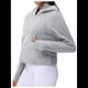 thumbnail image 3 of Sudadera con Capucha para Mujer, de Larga, Corta, con Media Cremallera y Bolsillos con Orificio para el Pulgar. Gris M, 3 of 6
