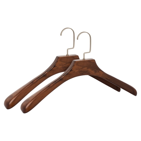 Unique Bargains 2Pcs Durable Wood Space Saving Clothes Hangers Retro